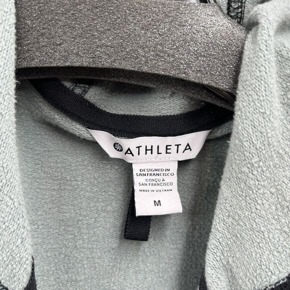 Athleta Hoodie Womens Medium Black Camo Balance Full Zip Relax Sweatshirt Jacket - Picture 4 of 12